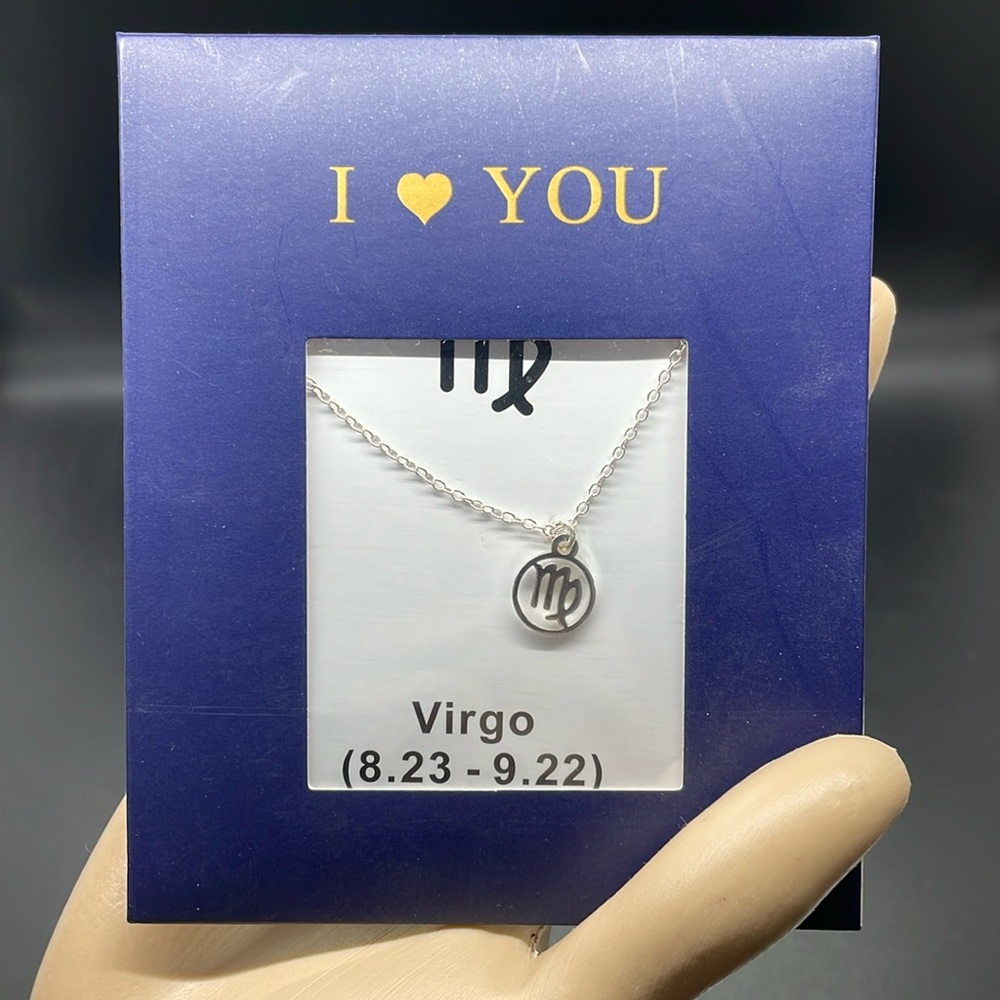 I love you zodiac silver tone Virgo Necklace NWT